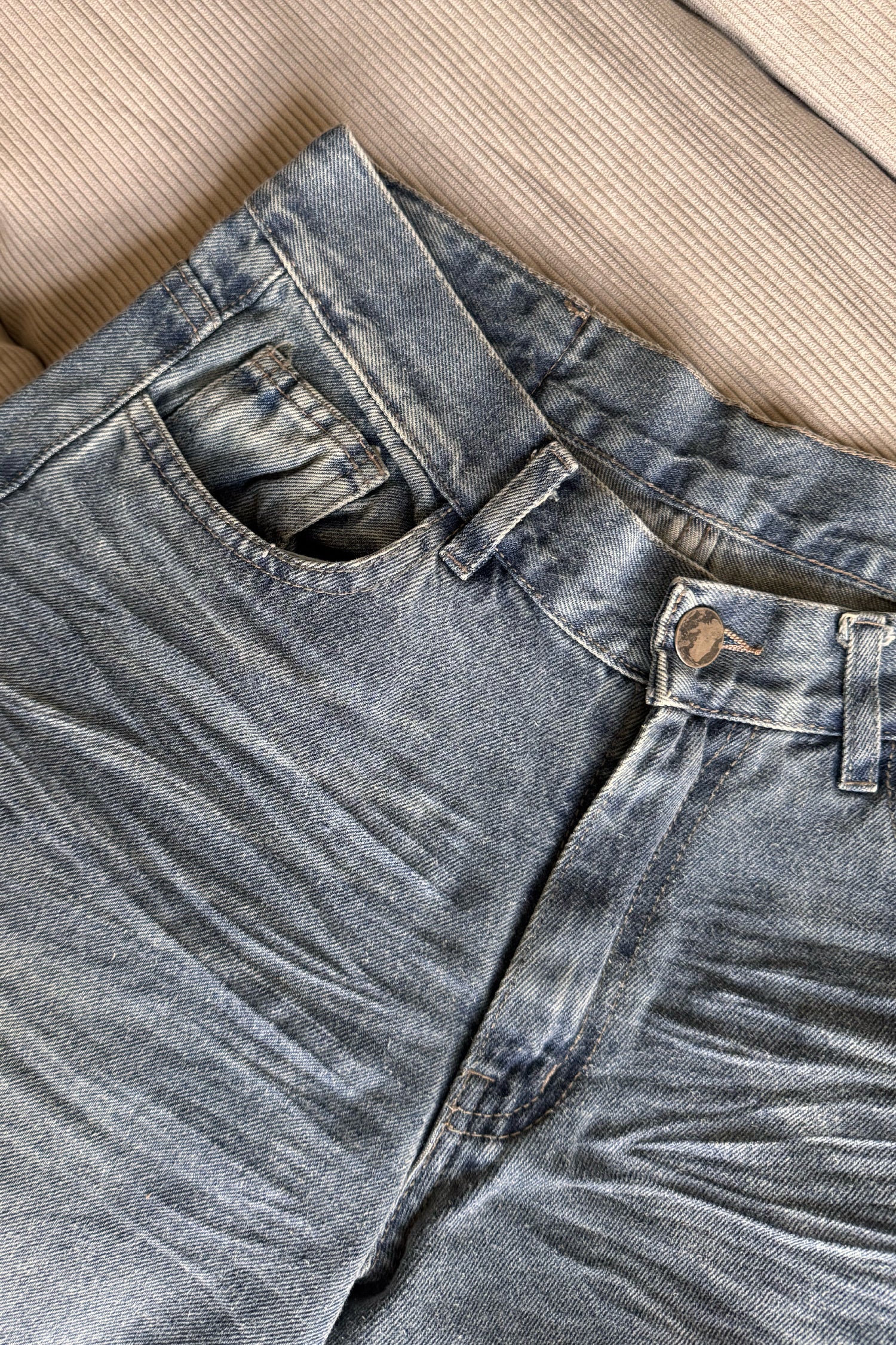 Jean Baggy Old Blue Black - Mujer