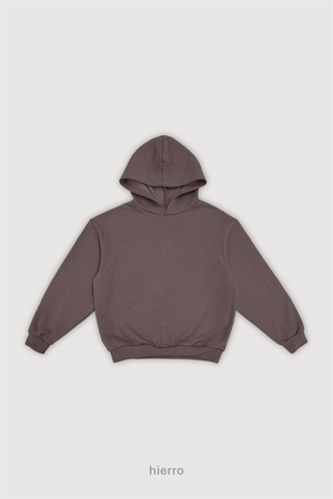 Hoodie Boxy Frisado Ribb - Hierro