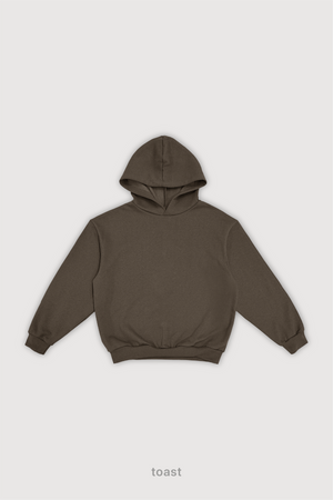 Hoodie Boxy Frisado Ribb - Toast