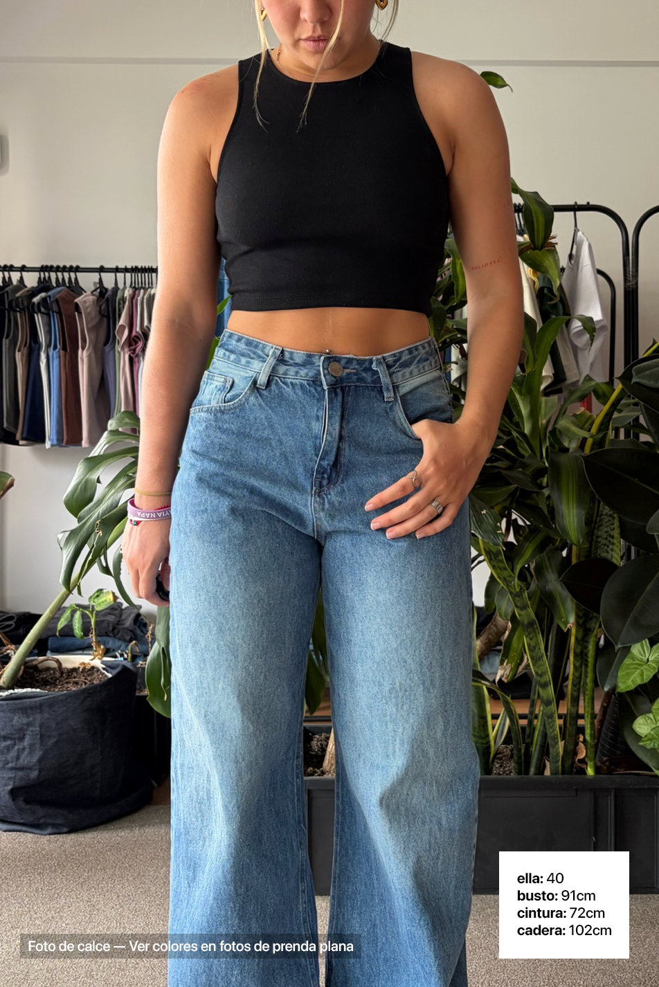 Jean Extra Wide Leg Light Blue Mujer