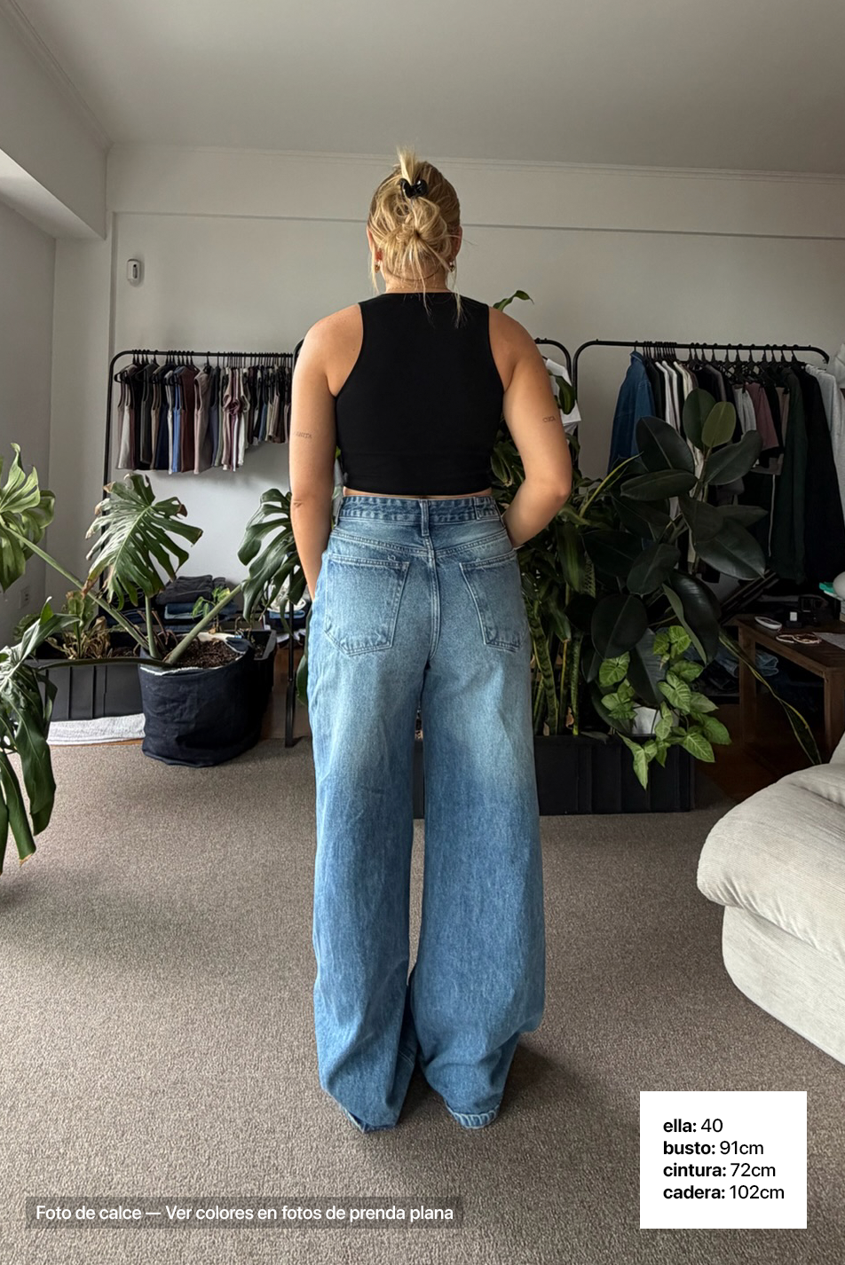 Jean Extra Wide Leg Light Blue Mujer