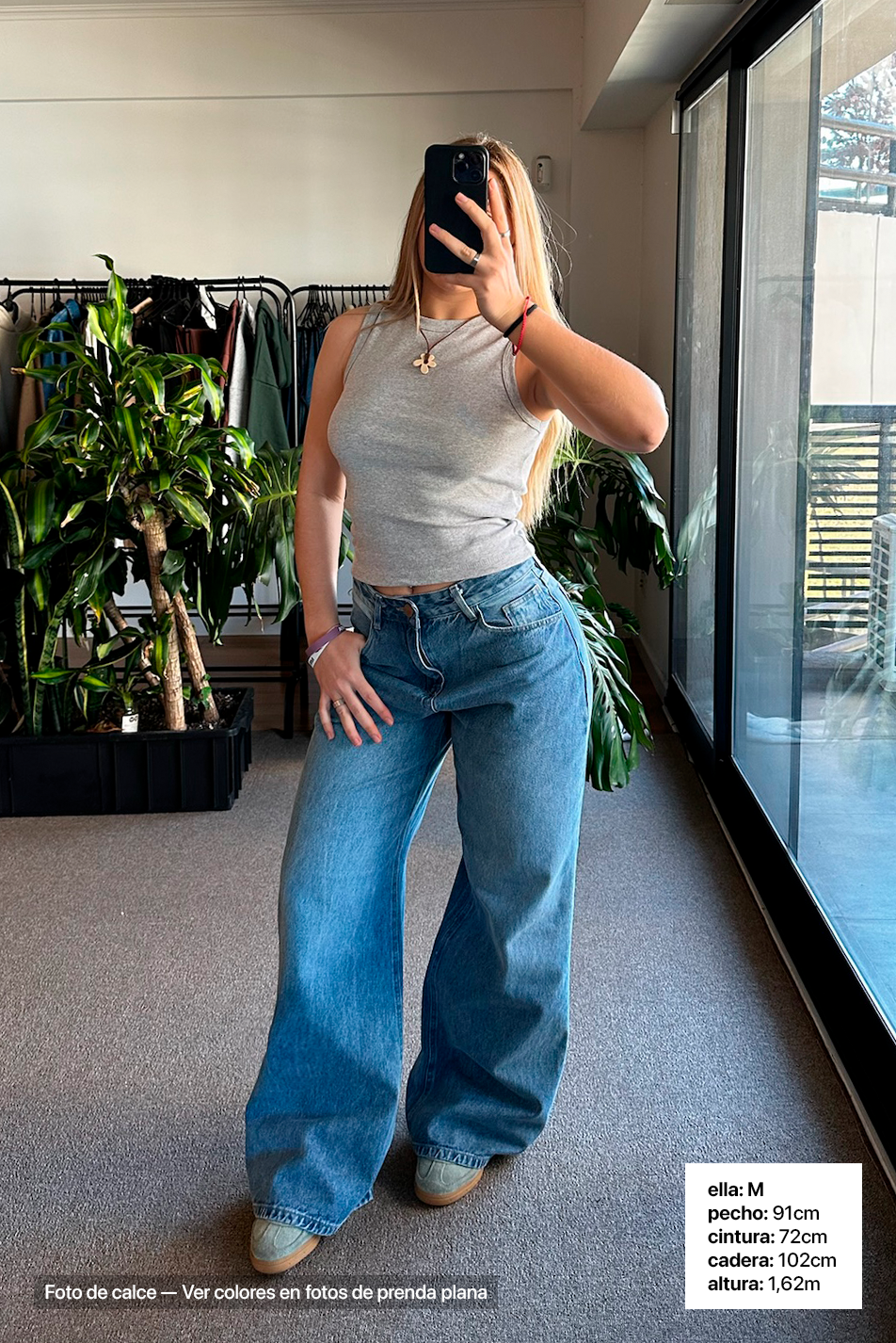 Jean Extra Wide Leg Mujer Light Blue - Light Blue