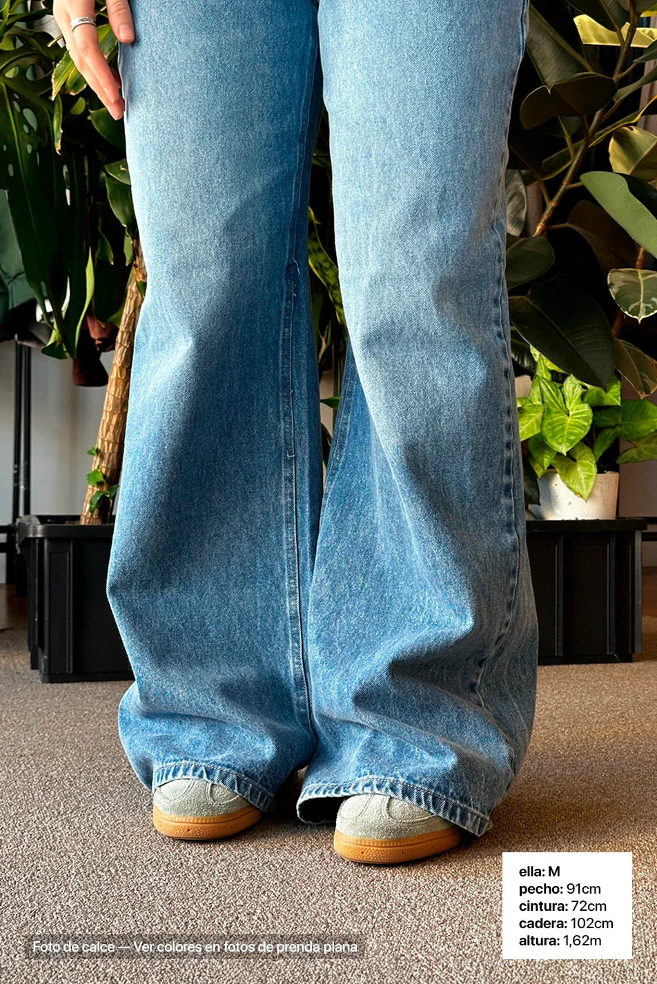 Jean Extra Wide Leg Light Blue Mujer