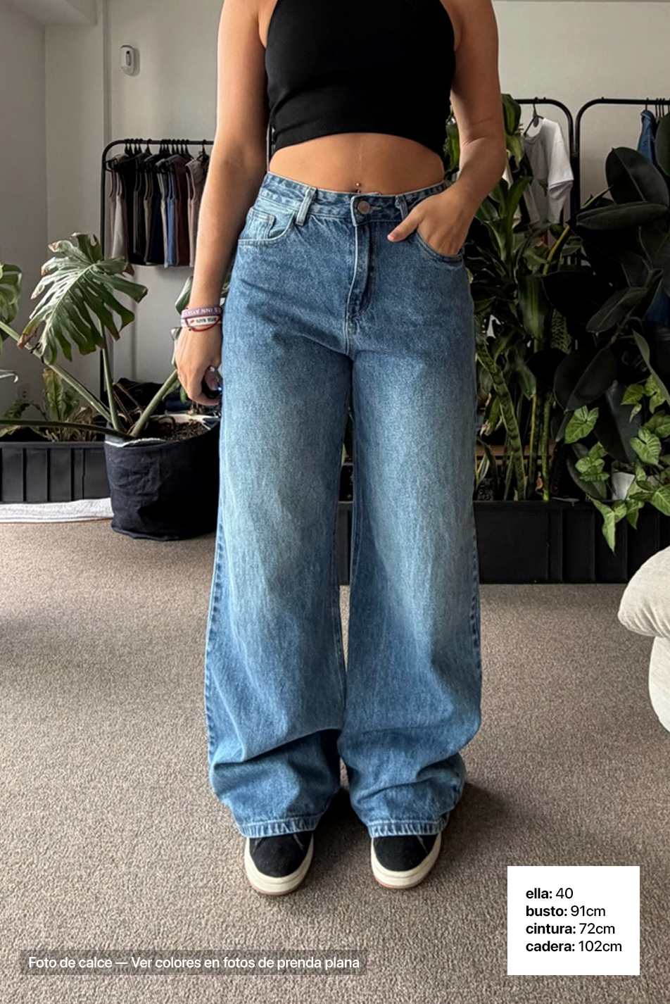 Jean Extra Wide Leg Light Blue Mujer