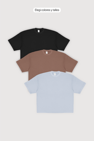 SS25 Remera Boxy Fit x 3 + 🎁 Remera de outlet de regalo