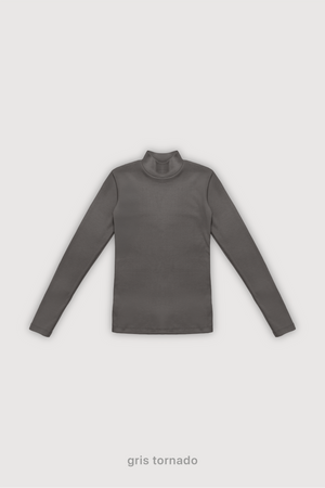 Polera Ribb - Gris Tornado