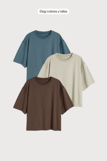 Remera Cropped Fit x 3