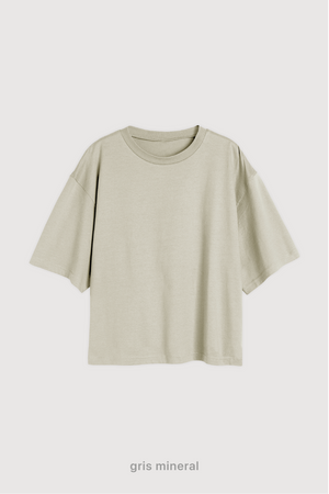 Remera Cropped Fit - Gris Mineral