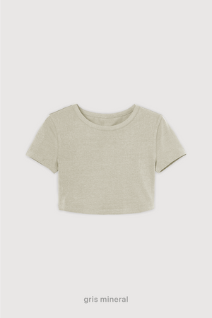 Remera Crop Top - Gris Mineral