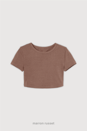 Remera Crop Top - Marron Russet