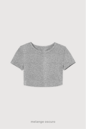 Remera Crop Top - Melange Oscuro