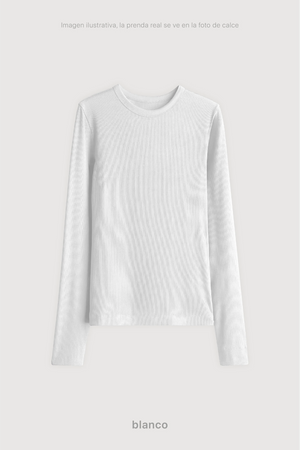Remera Ribb Manga Larga - Blanco