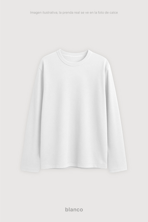 Remera Manga Larga Hombre - Blanco