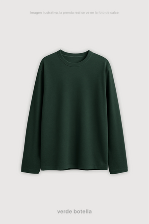Remera Manga Larga Hombre - Verde Botella