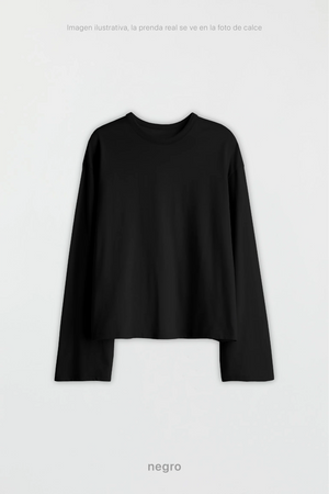 Remera Manga Larga Mujer - Negro