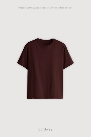 Remera Regular Fit Mujer - Bordo Sy