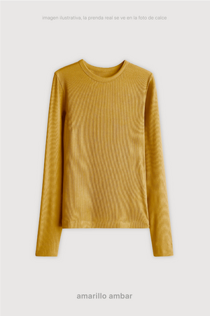 Remera Ribb Manga Larga - Amarillo Ambar