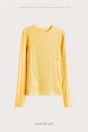 Remera Ribb Manga Larga - Amarillo Pill