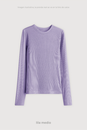 Remera Ribb Manga Larga - Lila Medio