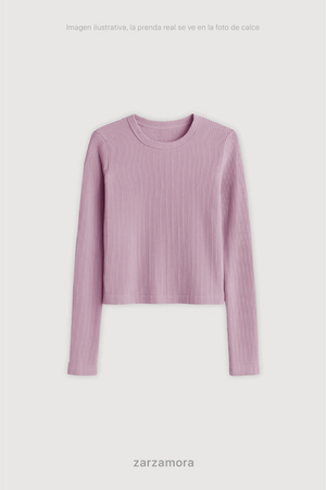 Remera Ribb Manga Larga Crop - Zarzamora