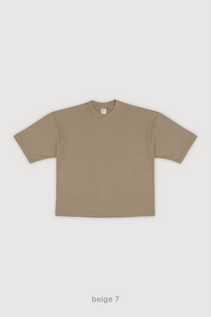 Remera Boxy Fit Mujer - Beige 7