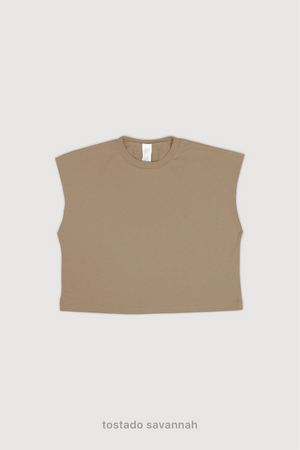 Remera Crop Sin Mangas - Beige 7