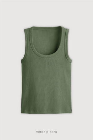 Tank Top Midi - Verde Piedra