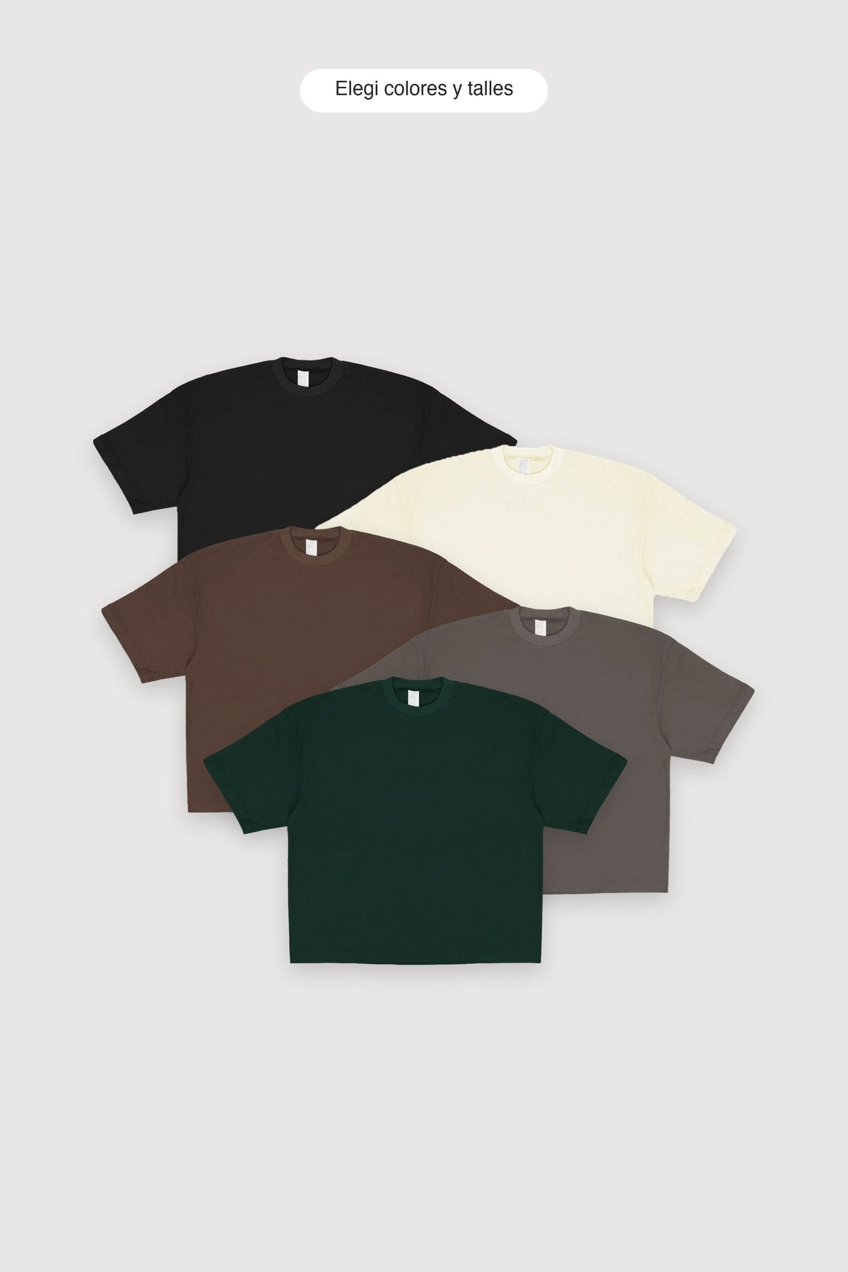 Pack x5 Remera Boxy Fit — elegí colores y talles