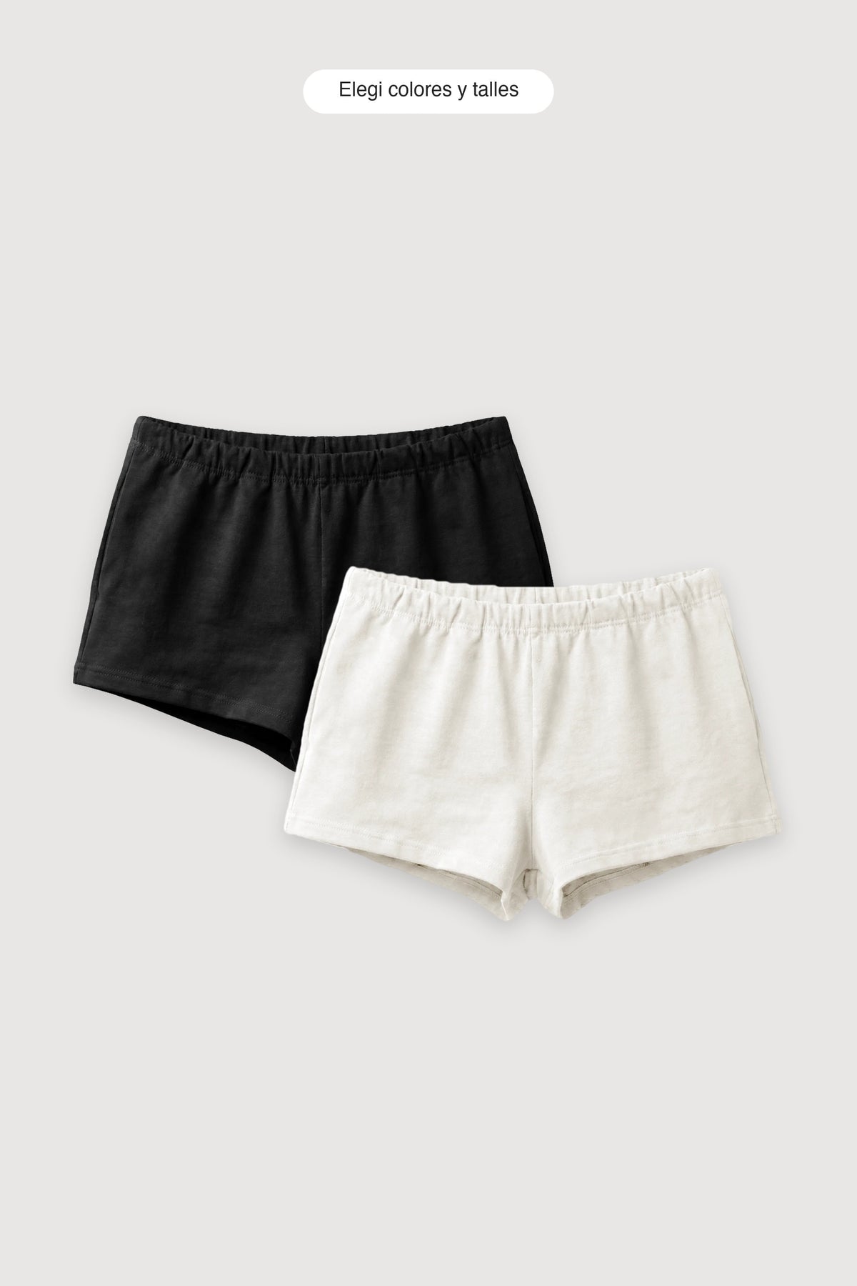 Pack x2 Short Corto — elegí colores y talles