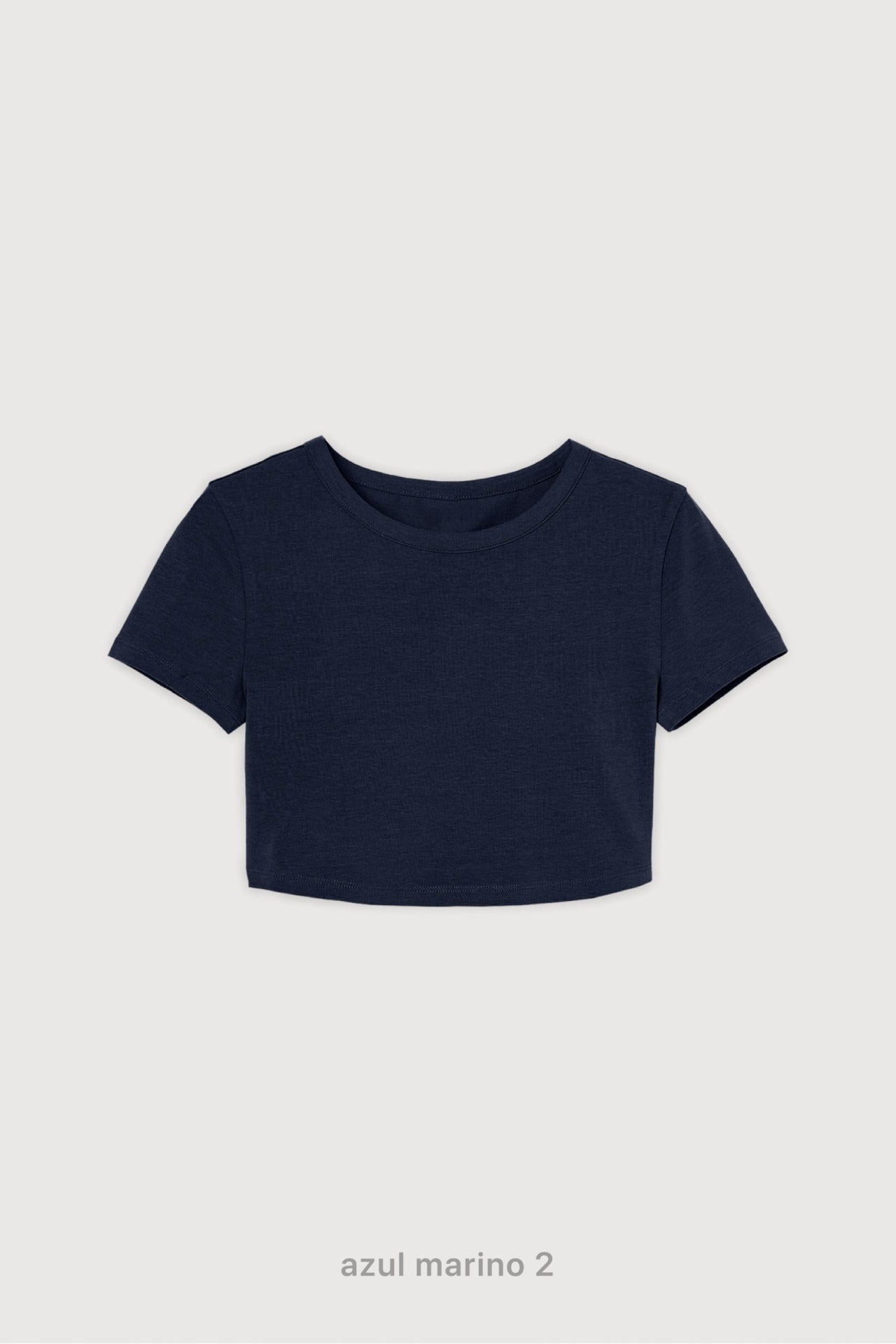 Remera Crop Top Azul Marino 2 Deliver