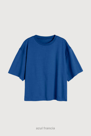 Remera Boxy Fit - Azul Francia