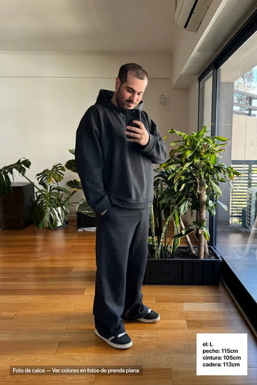 Hoodie Oversize Frisado - Hombre