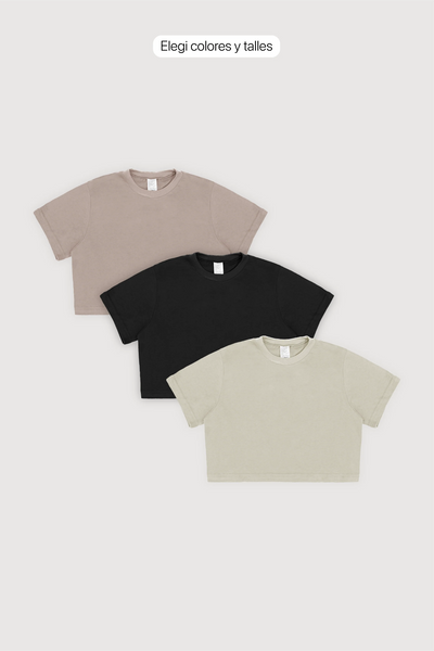 Remera Baby Tee Midi x 3