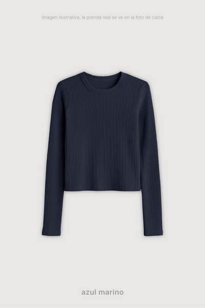 Remera Ribb Manga Larga Crop