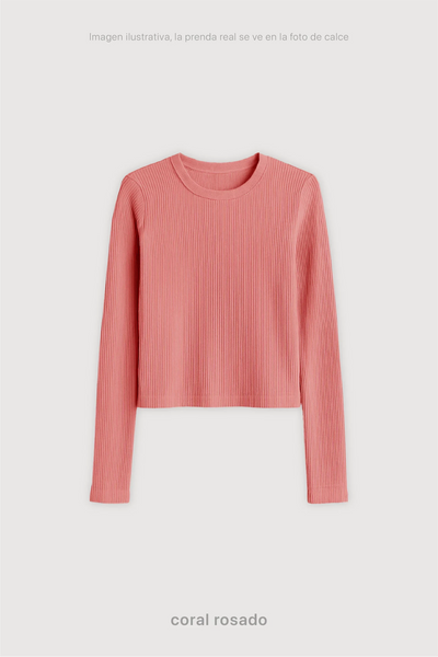 Remera Ribb Manga Larga Crop