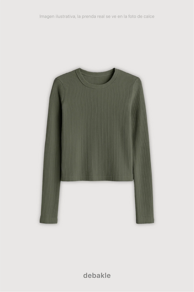 Remera Ribb Manga Larga Crop