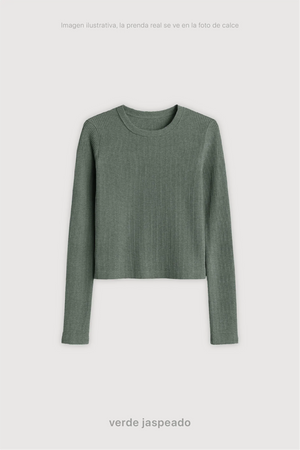 Remera Ribb Manga Larga Crop