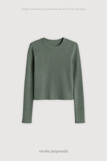 Remera Ribb Manga Larga Crop - Debakle Jasperado