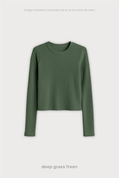 Remera Ribb Manga Larga Crop