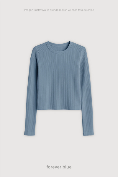 Remera Ribb Manga Larga Crop