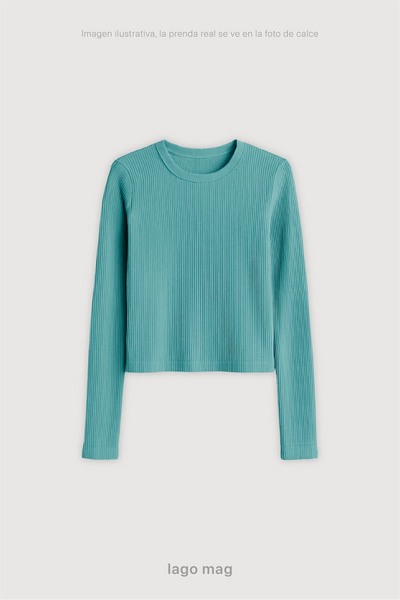 Remera Ribb Manga Larga Crop