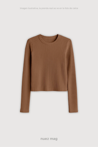 Remera Ribb Manga Larga Crop