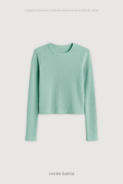Remera Ribb Manga Larga Crop