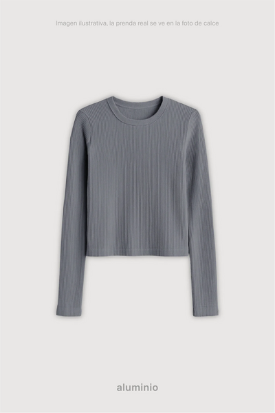 Remera Ribb Manga Larga Crop