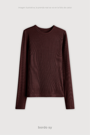 Remera Ribb Manga Larga - Bordo Sy