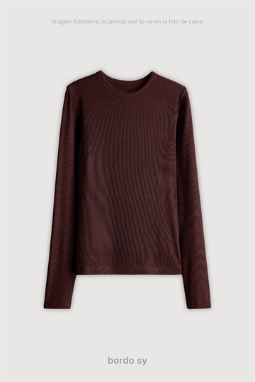 Remera Ribb Manga Larga - Bordo Sy
