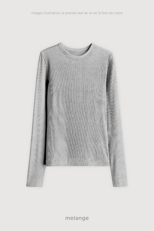 Remera Ribb Manga Larga - Melange