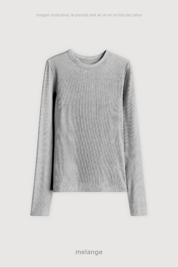 Remera Ribb Manga Larga - Melange