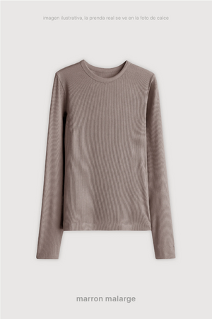 Remera Ribb Manga Larga - Marron Malarge