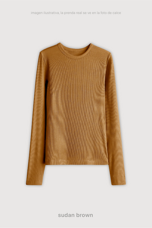 Remera Ribb Manga Larga - Sudan Brown